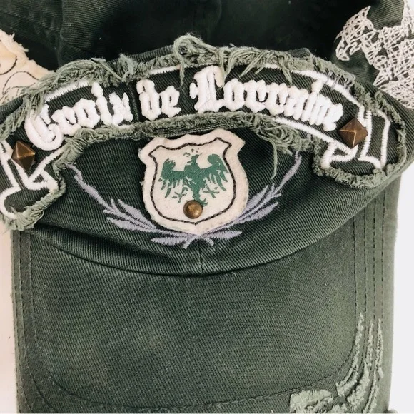 Leader Croix de Lorraine Distressed Green Baseball Cap - Picture 7 of 14